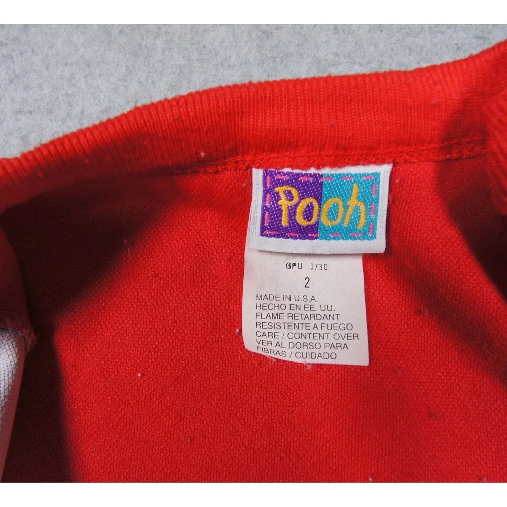 Vintage Disney Pooh Winnie the Pooh Piglet Fleece Sleeper Baby Toddler Size 2